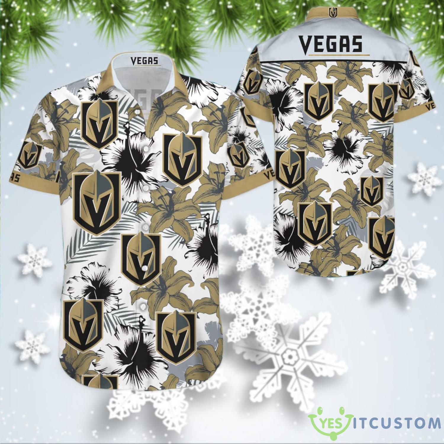 Vegas Golden Knights Botton Up Hawaiian Shirt Summer Gift Product Photo 1