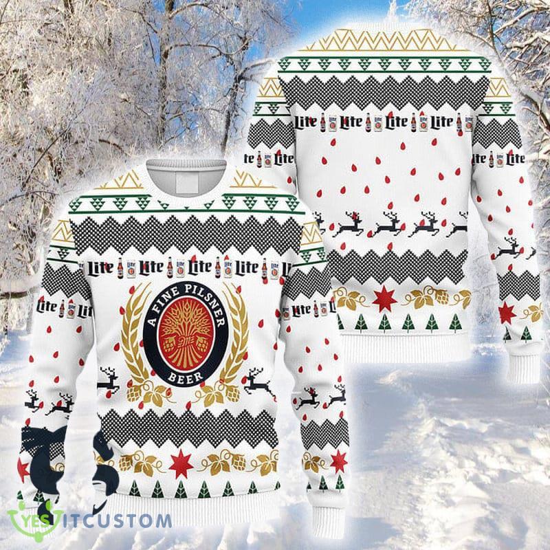 White Miller Lite Christmas Ugly Sweater For Men And Women Gift Christmas - White Miller Lite Christmas Ugly Sweater For Men And Women Gift Christmas