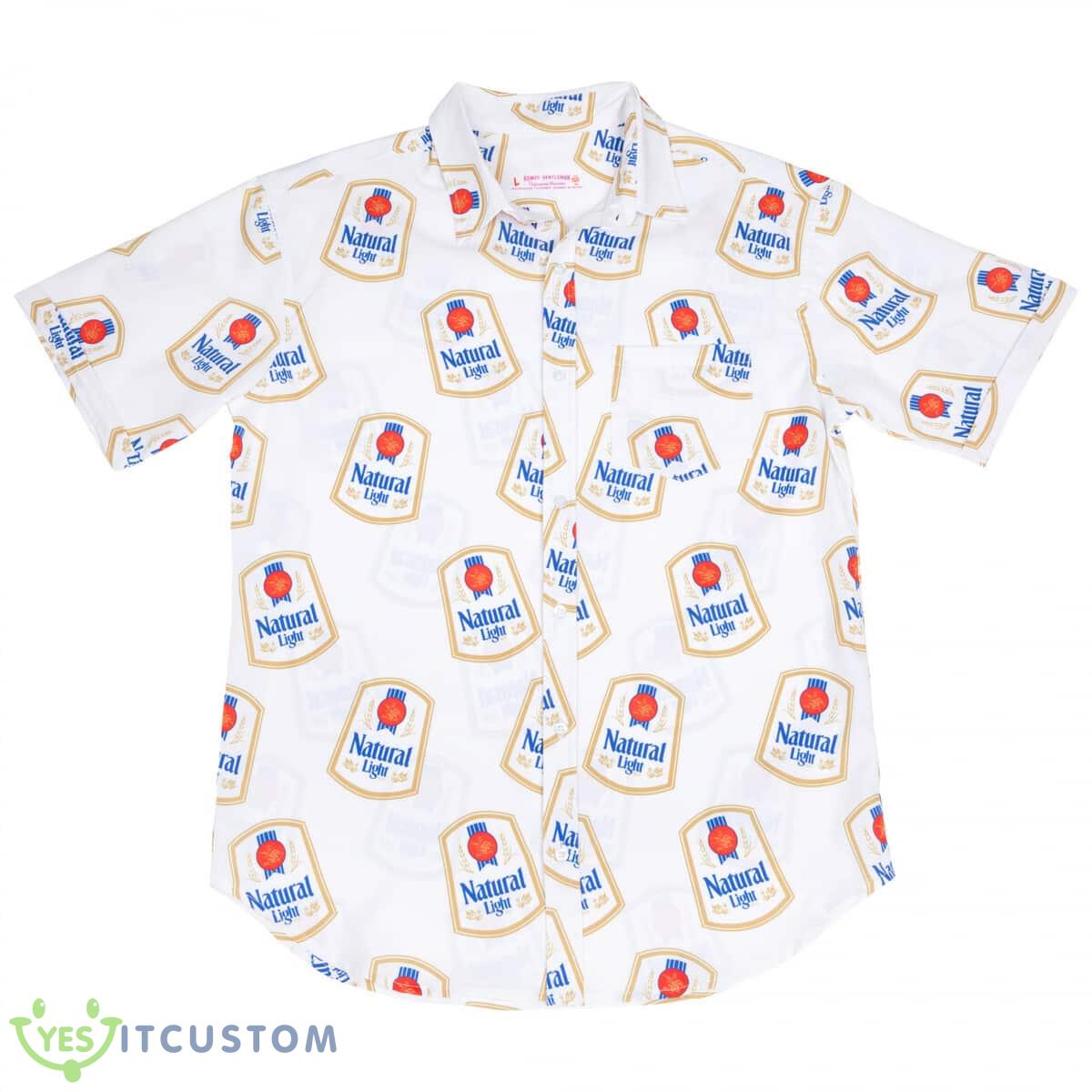 White Natural Light Beer Drinkers Style 1 Summer Hawaiian Shirt For Men Women - White Natural Light Gift For Beer Drinkers Hawaiian Shirt_2