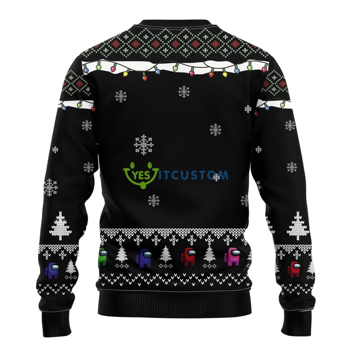 Among Us Black AOP Christmas Sweater 6 Among Us Black AOP Christmas Sweater Product Photo 2