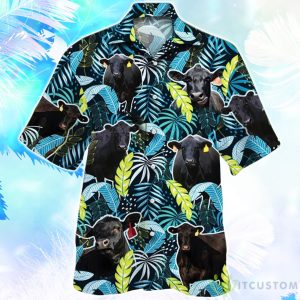Angus Cattle Jungle Leaves Hawaiian Shirt For Men Women Product Photo 1