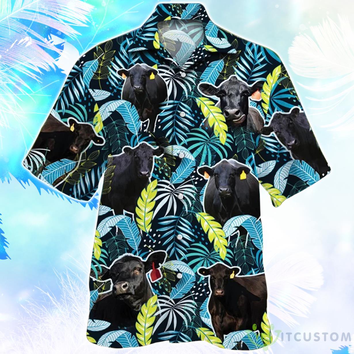 Angus Cattle Jungle Leaves Hawaiian Shirt For Men Women 4 Angus Cattle Jungle Leaves Hawaiian Shirt For Men Women Product Photo 1