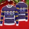 Baltimore Ravens Christmas Jack Skellington Face Pattern Ugly Christmas Sweater Product Photo 1