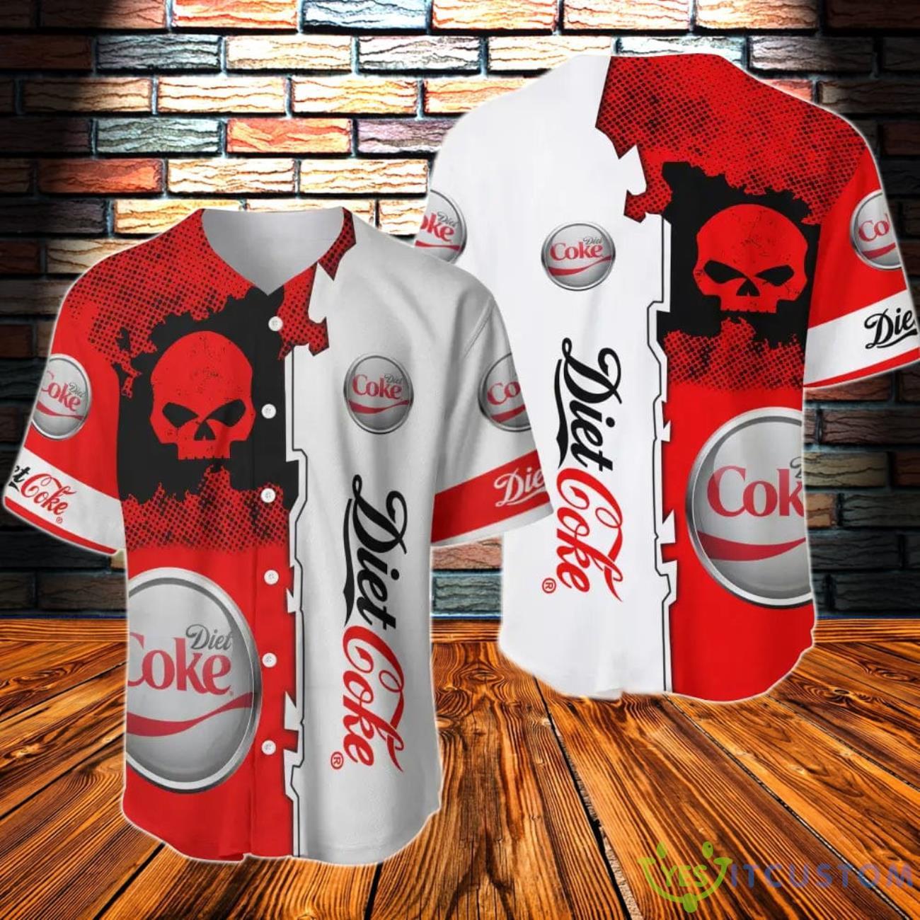 Black Skull Diet Coke Baseball Jersey 3 Black Skull Diet Coke Baseball Jersey Product Photo 1