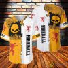 Black Skull Fireball Whiskey Baseball Jersey Product Photo 1