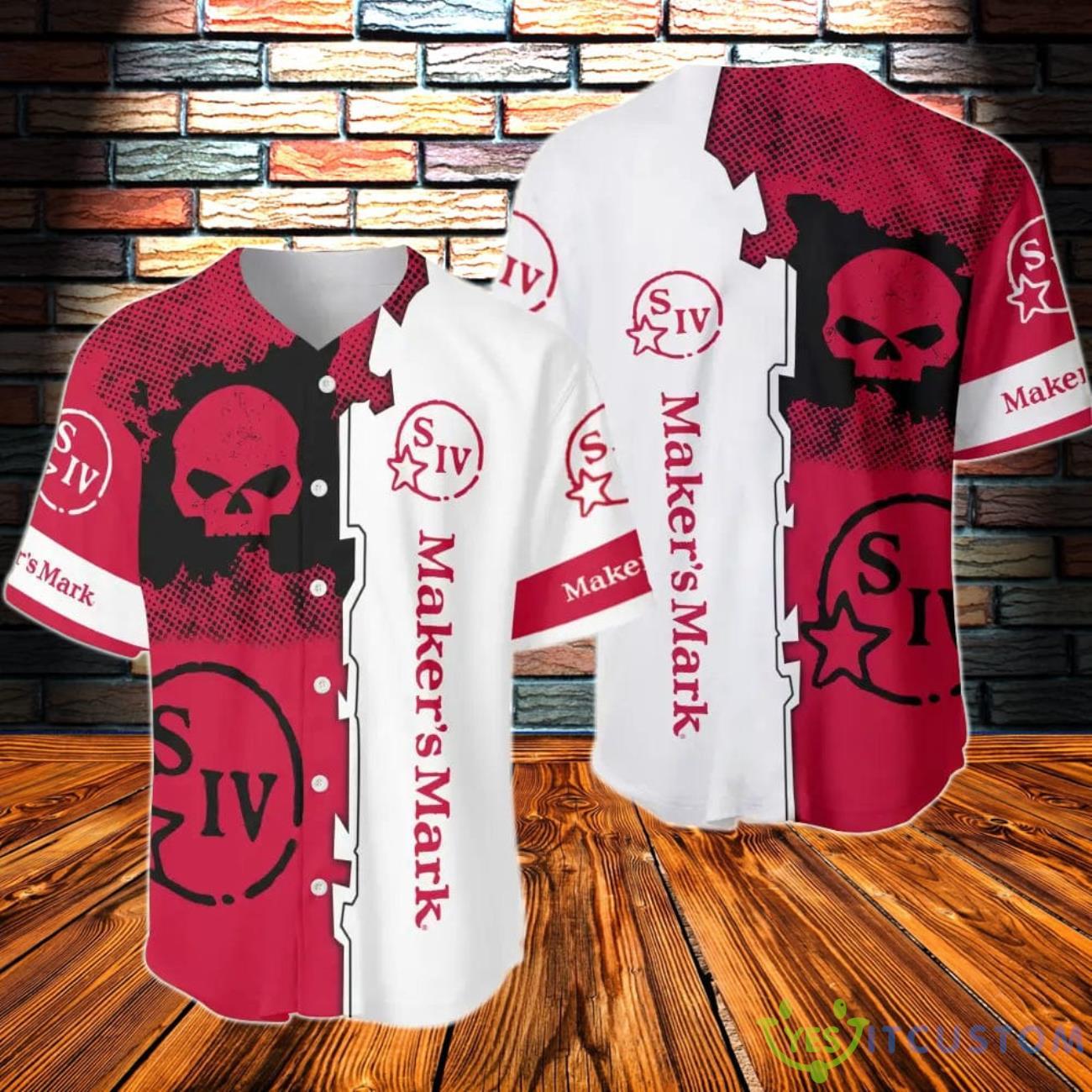 Black Skull Maker's Mark Baseball Jersey 3 black skull makers mark baseball jersey