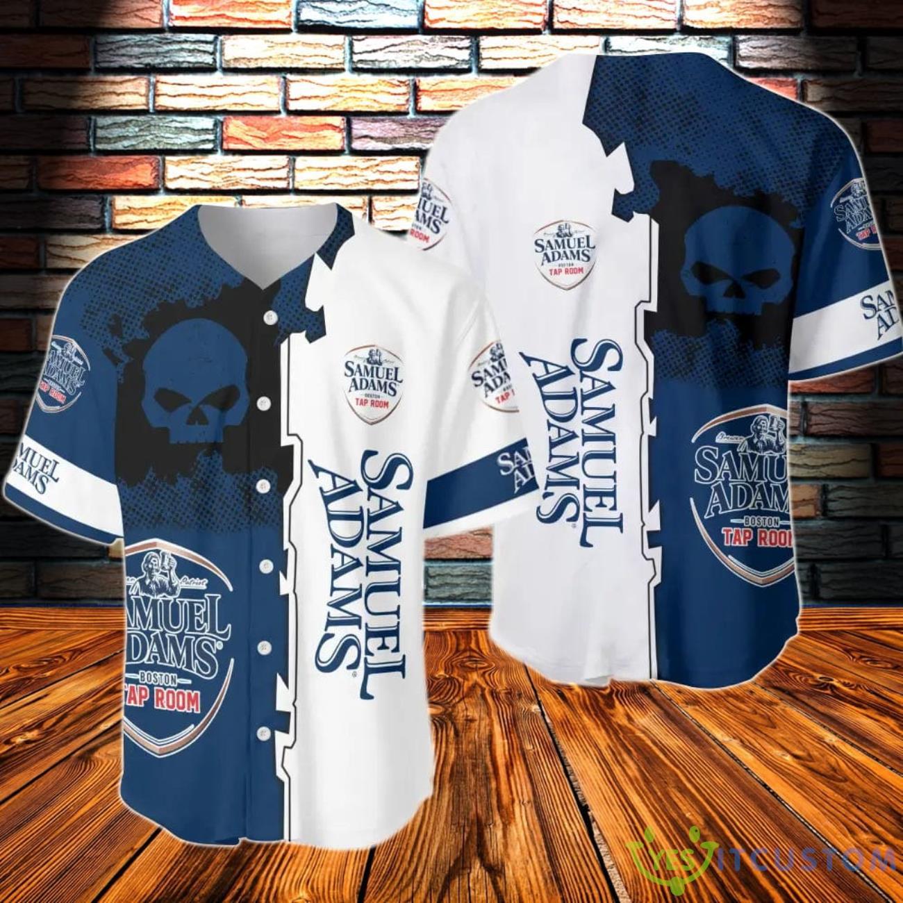 Black Skull Samuel Adams Baseball Jersey 3 Black Skull Samuel Adams Baseball Jersey Product Photo 1