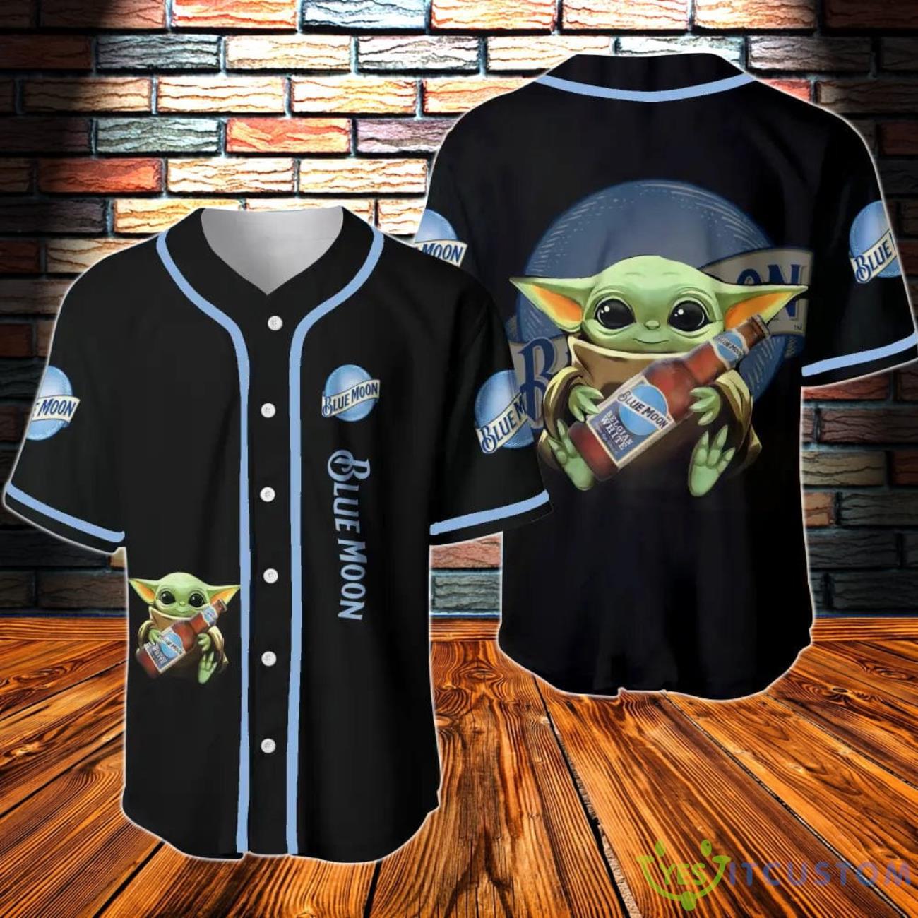 Blue Moon Baby Yoda Baseball Jersey 3 Blue Moon Baby Yoda Baseball Jersey Product Photo 1