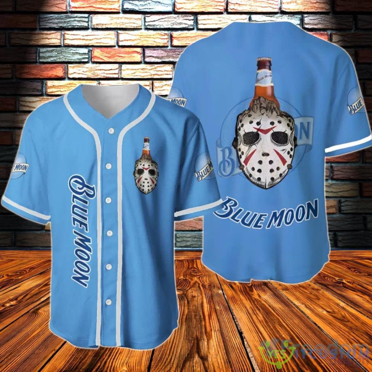 Blue Moon Horror Halloween Baseball Jersey 3 Blue Moon Horror Halloween Baseball Jersey Product Photo 1