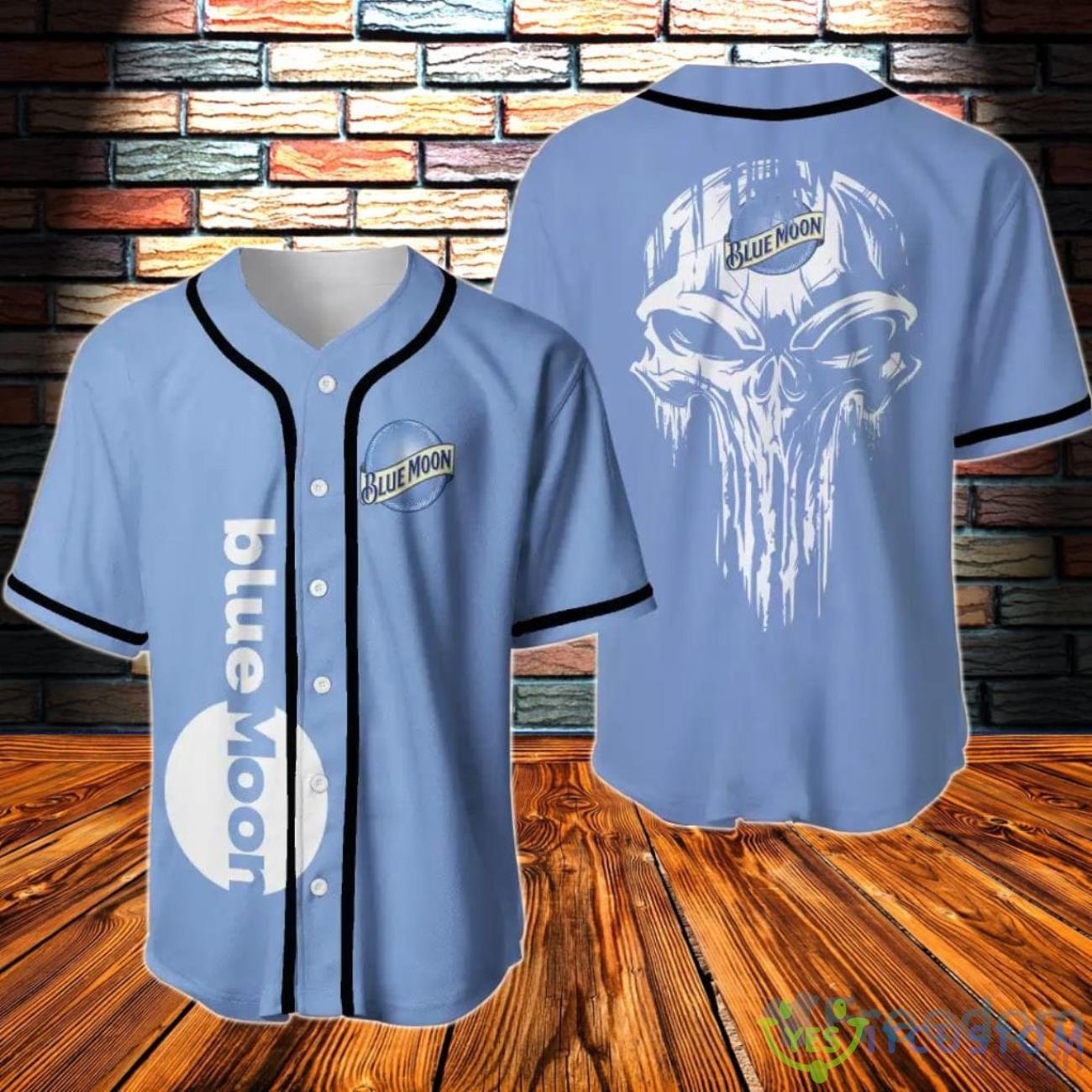 Blue Moon Skull Baseball Jersey 3 Blue Moon Skull Baseball Jersey Product Photo 1
