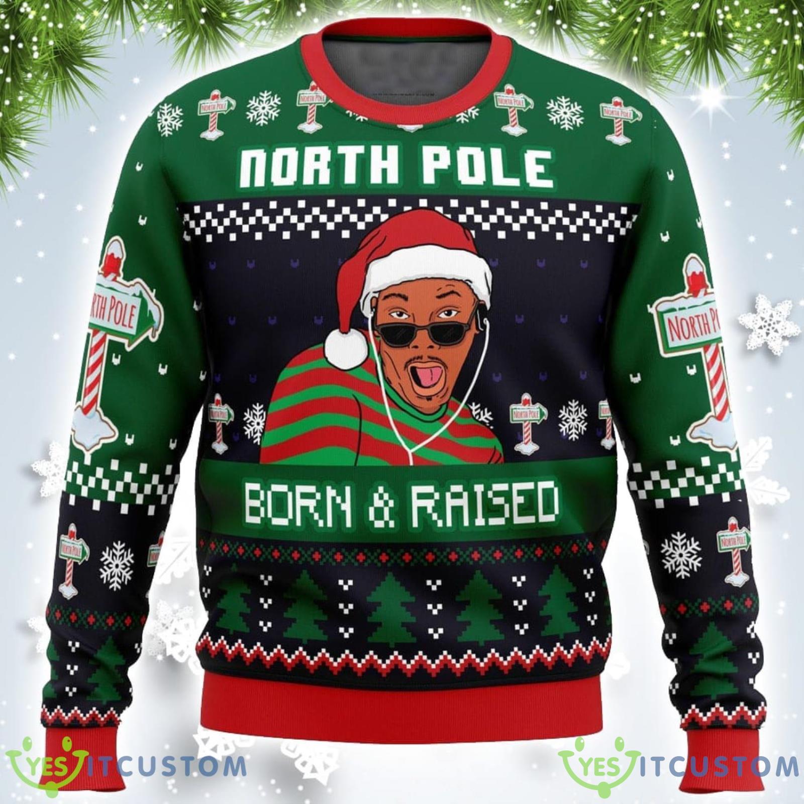 Born and Raised Fresh Prince of Bel-Air Xmas Ugly Christmas Sweater Christmas Gift For Men And Women Product Photo 1