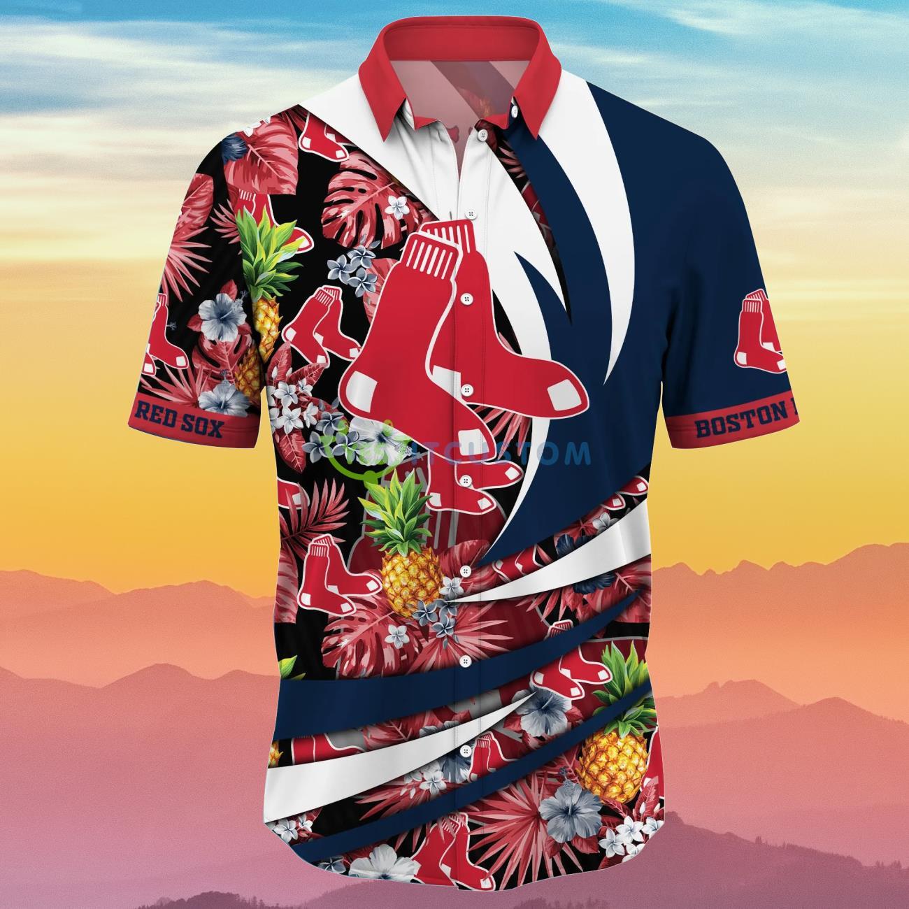 Boston Red Sox MLB Flower Hawaiian Shirt Special Gift For Fans 7 Boston Red Sox MLB Flower Hawaiian Shirt Special Gift For Fans Product Photo 2