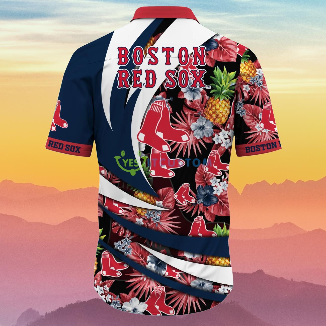 Boston Red Sox MLB Flower Hawaiian Shirt Special Gift For Fans 3 Boston Red Sox MLB Flower Hawaiian Shirt Special Gift For Fans Product Photo 3