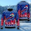Buffalo Bills Symbol Wearing Santa Claus Hat Cute Pattern Ho Ho Ho 3D Ugly Christmas Sweater Christmas Gift For Sport Fans FVJ2 Product Photo 1