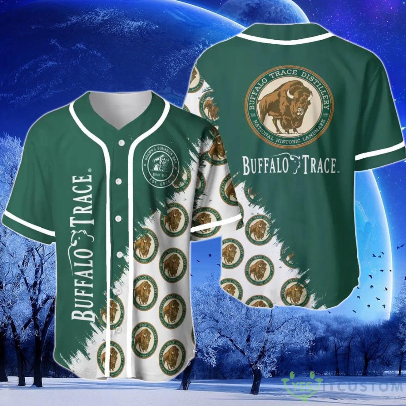 Buffalo Trace Whiskey Baseball Jersey 3 Buffalo Trace Whiskey Baseball Jersey Product Photo 1