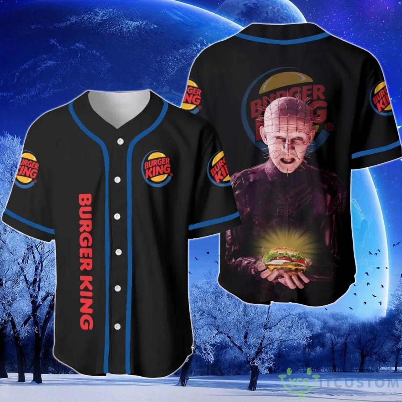 Burger King Hellraiser Horror Baseball Jersey 3 Burger King Hellraiser Horror Baseball Jersey Product Photo 1