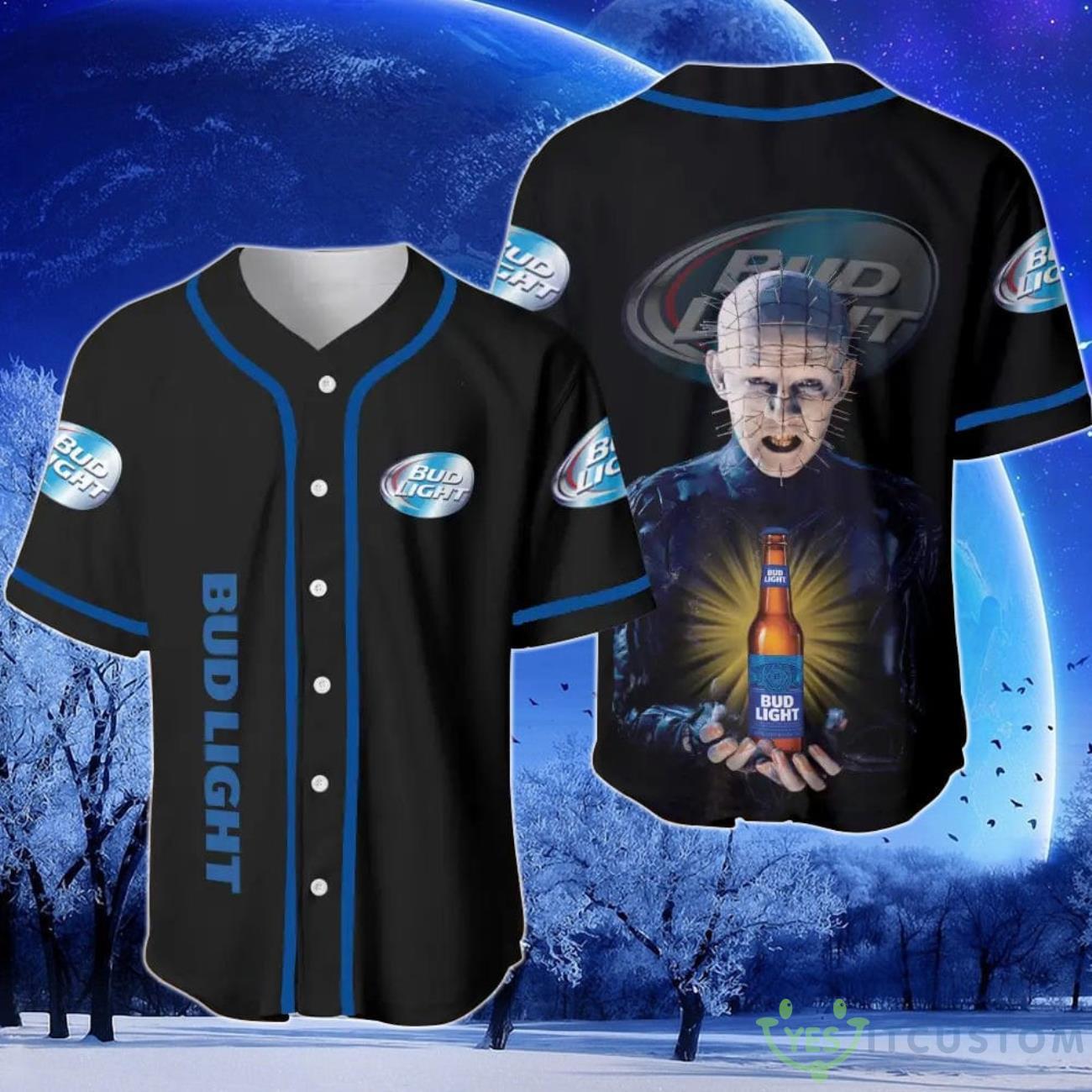 Busch Latte Hellraiser Horror Baseball Jersey 3 Busch Latte Hellraiser Horror Baseball Jersey Product Photo 1