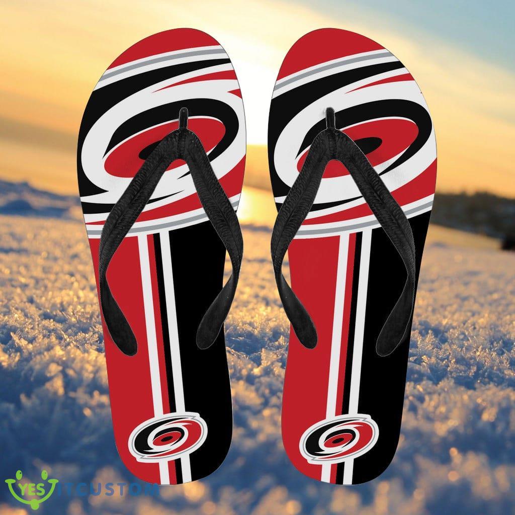 Carolina Hurricanes Fan Gift Two Main Colors Flip Flops 3 Carolina Hurricanes Fan Gift Two Main Colors Flip Flops Product Photo 1