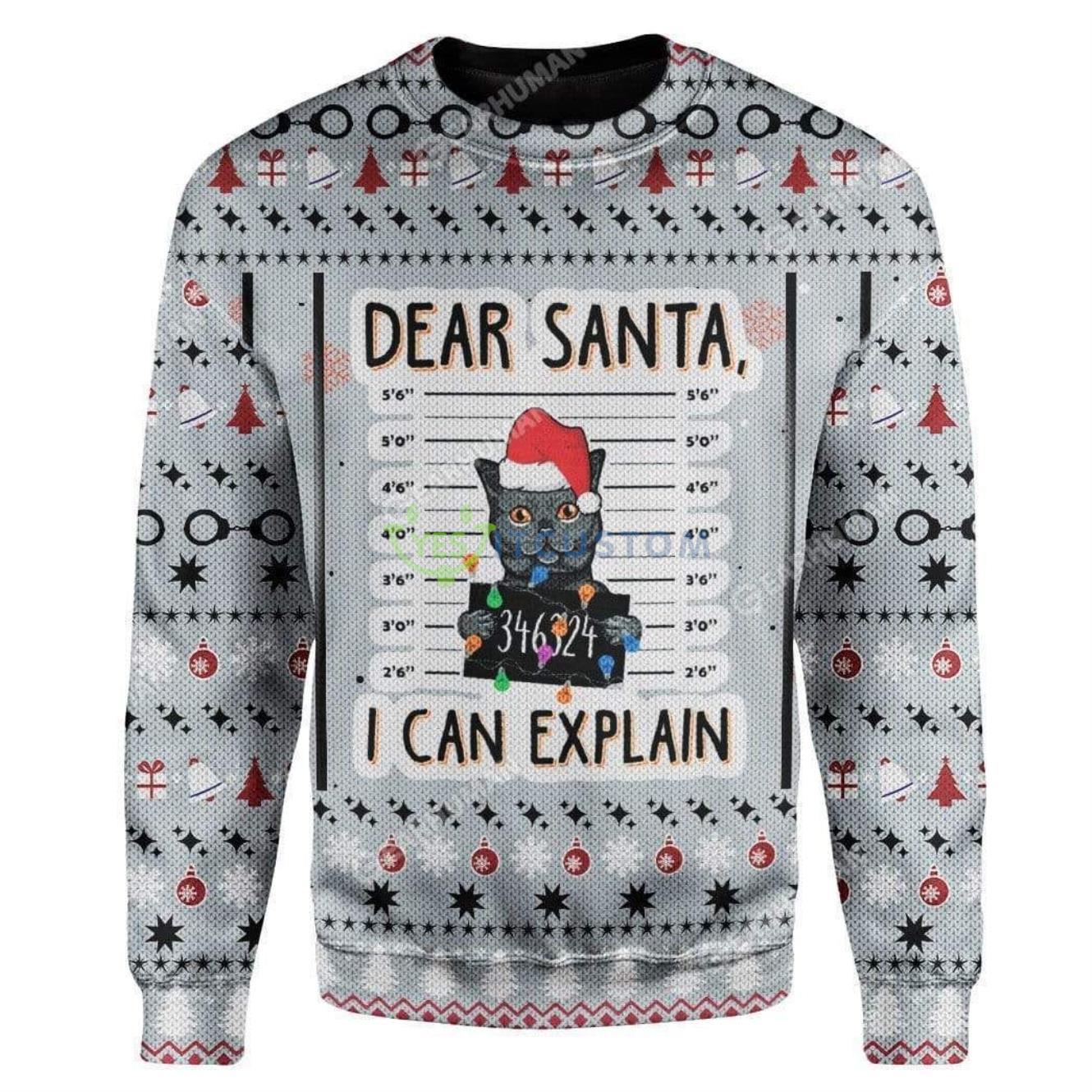 Cat Can Explain Ugly Sweater For Christmas 3 Cat Can Explain Ugly Sweater For Christmas Product Photo 1