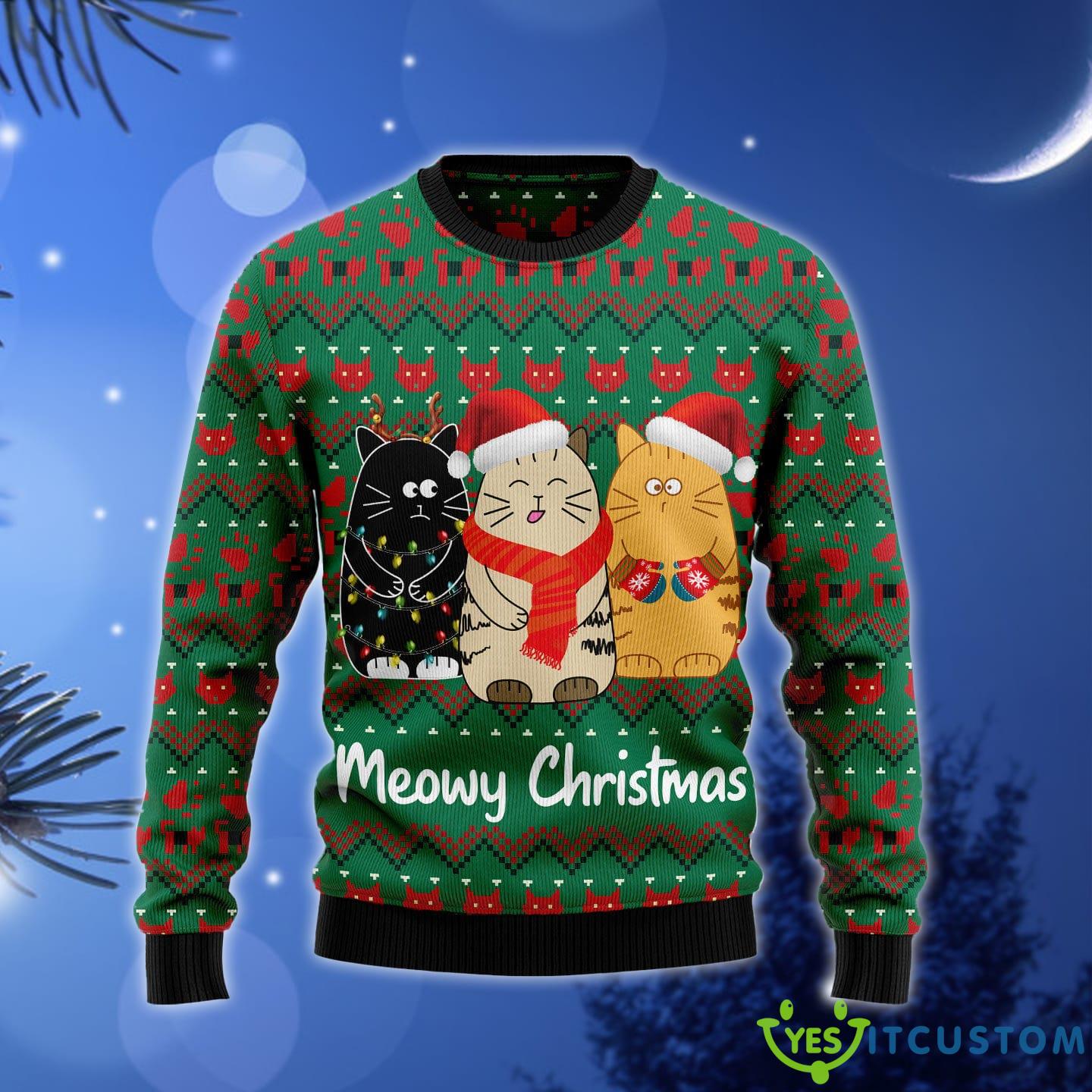 Cat Meowy Ugly Christmas Sweater Gift Men Women - Cat Meowy Ugly Christmas Sweater Gift Men Women_1