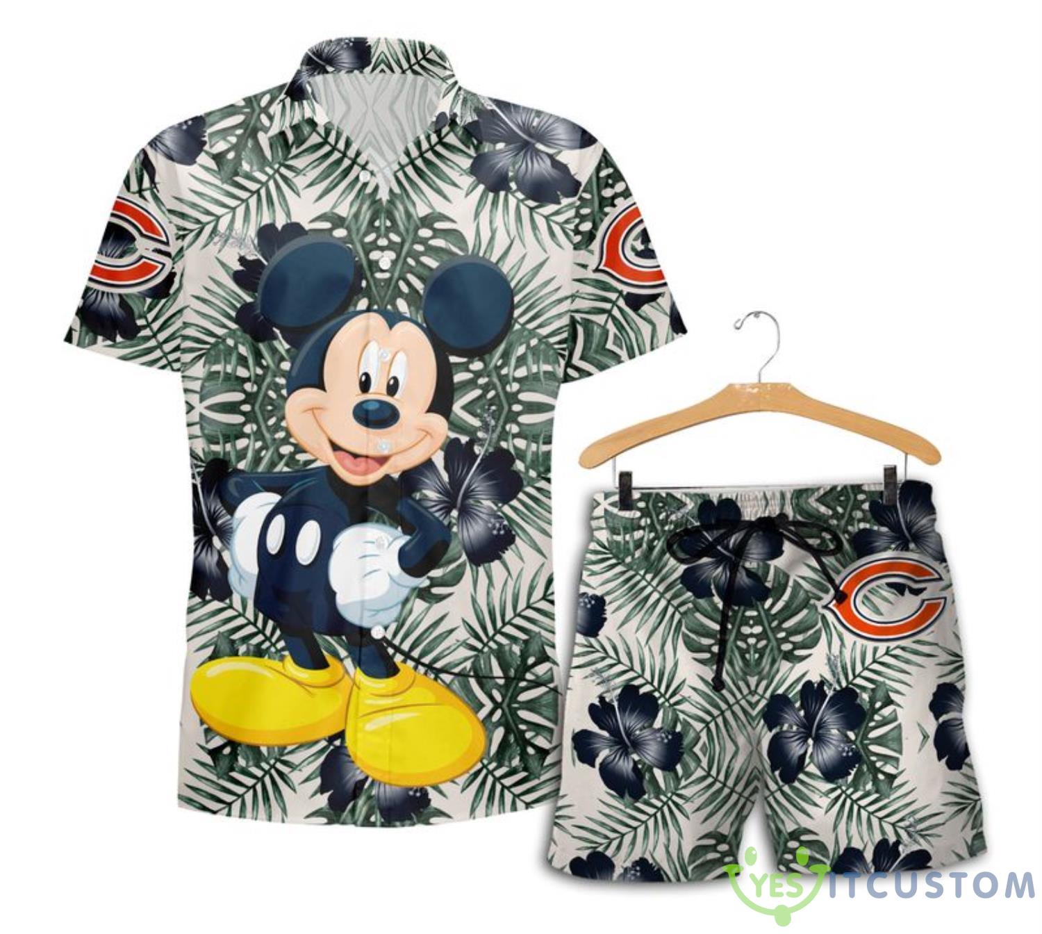 Chicago Bears Mickey Hawaiian Shirt and Shorts Funny Summer Gift 2 Chicago Bears Mickey Hawaiian Shirt and Shorts Funny Summer Gift Product Photo 1