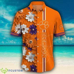 Clemson Tigers NCAA Flower Logo Colorful Hawaiian Shirt 4 Clemson Tigers NCAA Flower Logo Colorful Hawaiian Shirt - Clemson Tigers NCAA Flower Logo Coloful Hawaiian Shirt Photo 4