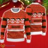 Cleveland Browns Christmas Jack Skellington Face Pattern Ugly Christmas Sweater Product Photo 1