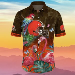 Cleveland Browns NFL Flower Hawaiian Shirt Ideal Gift For Fans Product Photo 2