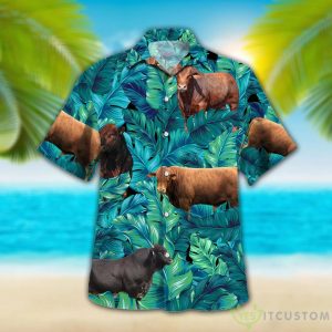 Cow Tropical Hawaiian Palm Leaves Hawaiian Shirt For Men Women Product Photo 1