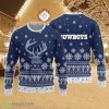Dallas Cowboys Christmas Big Reindeer Pattern Christmas Gift 3D Ugly Christmas Sweater Product Photo 1