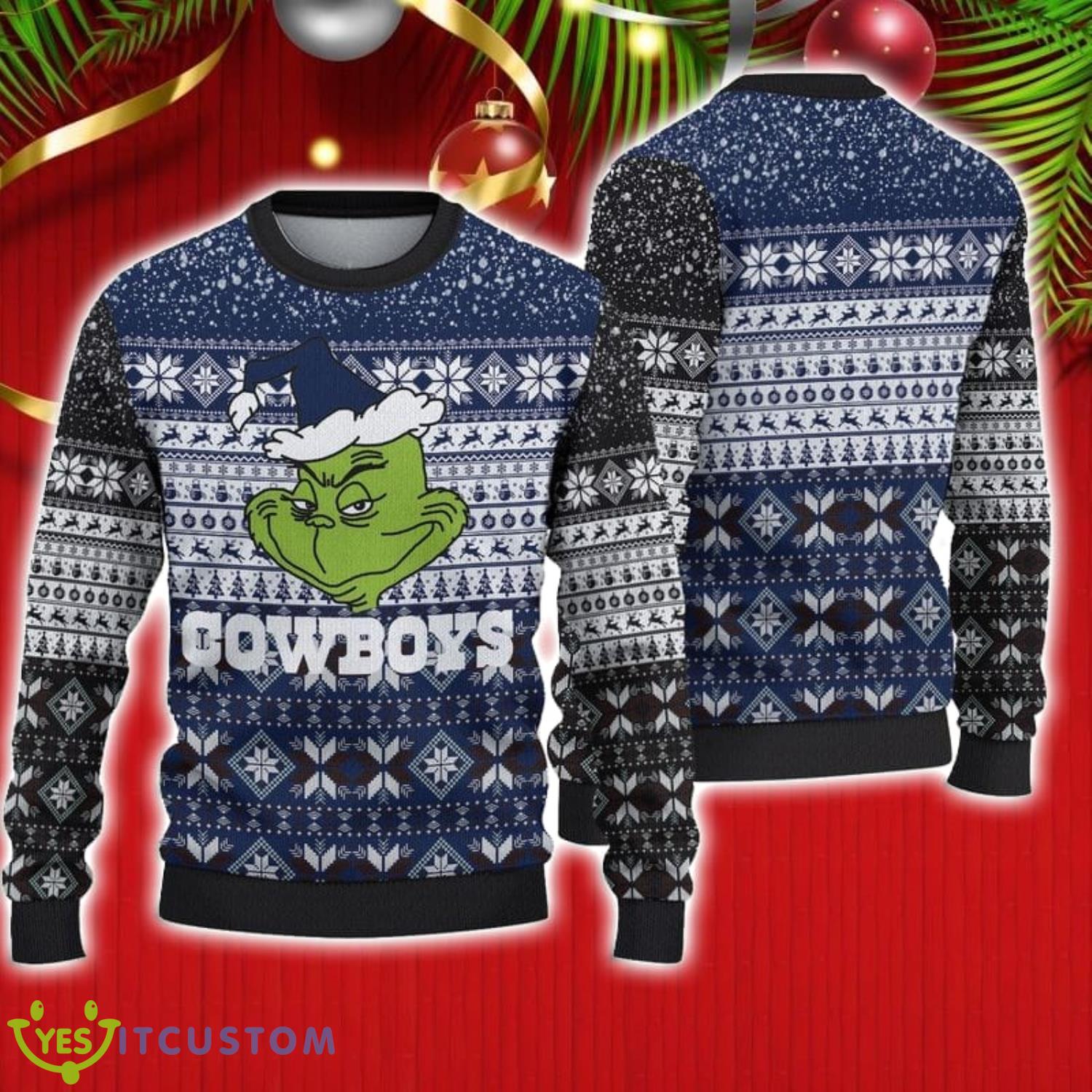 Dallas Cowboys Christmas Grinch Ugly Christmas Sweater Christmas Gift For Family 3 Dallas Cowboys Christmas Grinch Ugly Christmas Sweater Christmas Gift For Family Product Photo 1