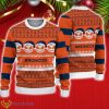 Denver Broncos Christmas Jack Skellington Face Pattern Ugly Christmas Sweater Product Photo 1
