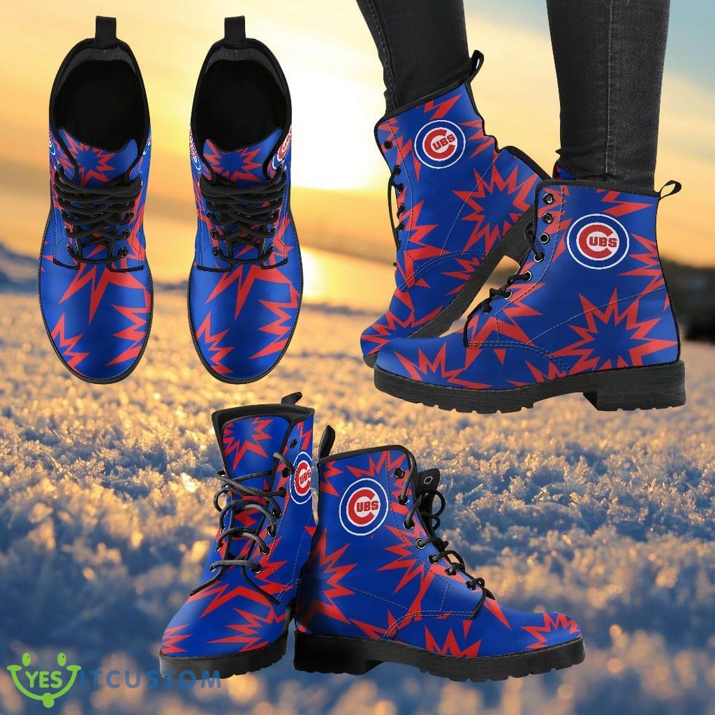 Dizzy Motion Amazing Designs Logo Chicago Cubs Leather Boots Gift For Fans 3 Dizzy Motion Amazing Designs Logo Chicago Cubs Leather Boots Gift For Fans Product Photo 1