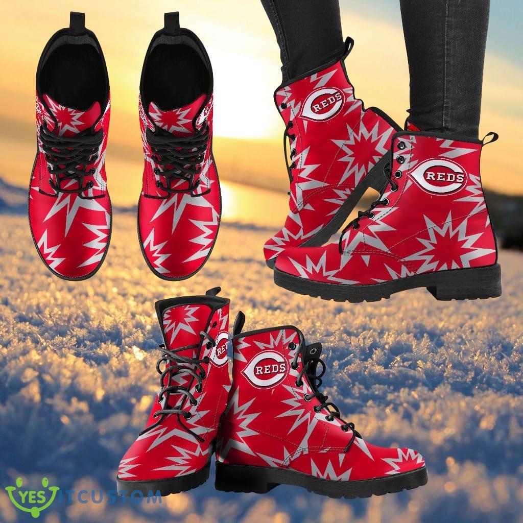 Dizzy Motion Amazing Designs Logo Cincinnati Reds Leather Boots Gift For Fans 3 Dizzy Motion Amazing Designs Logo Cincinnati Reds Leather Boots Gift For Fans Product Photo 1