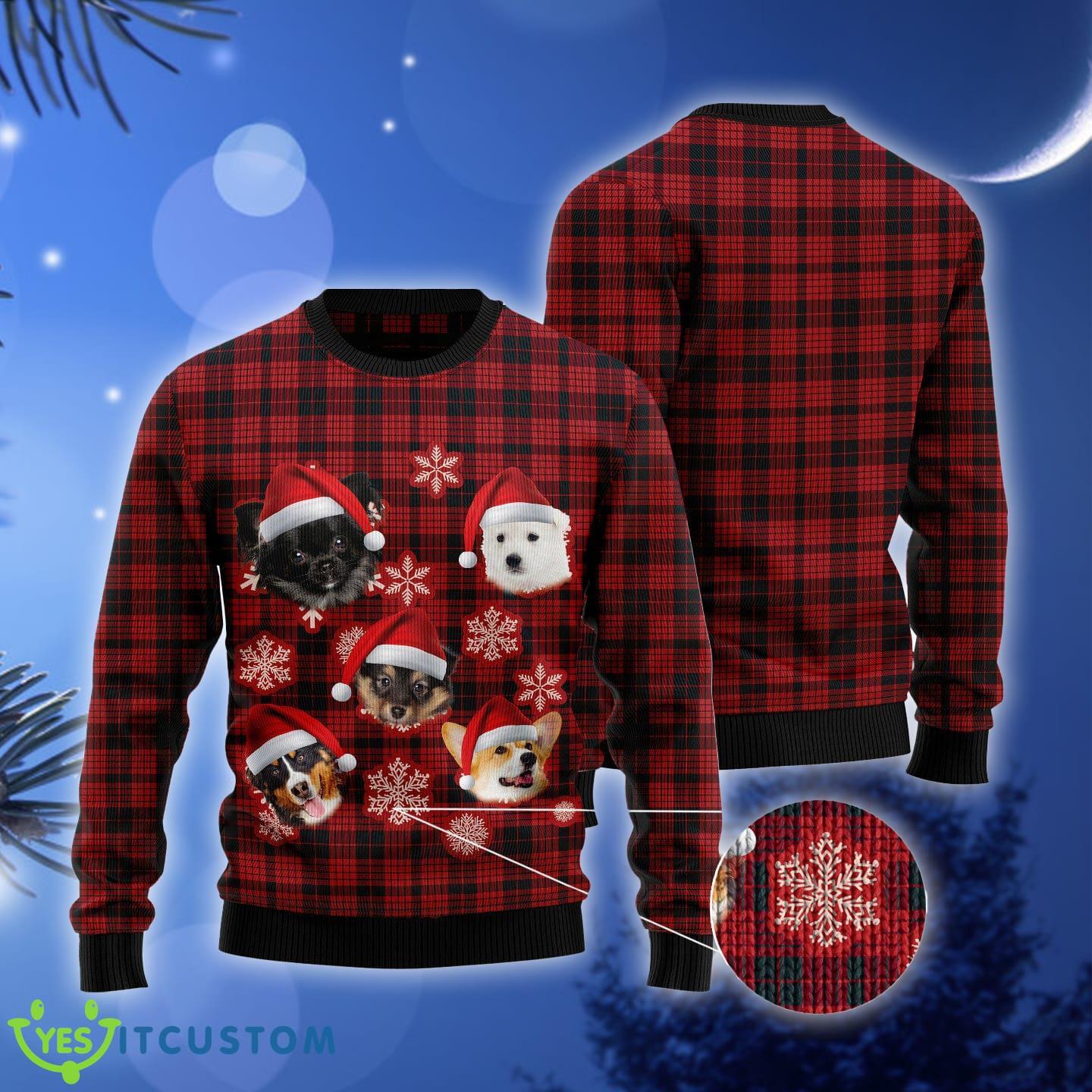 Dog Snowflake 3 Ugly Christmas Sweater Gift Men Women - Dog Snowflake Ugly Christmas Sweater Gift Men Women_3