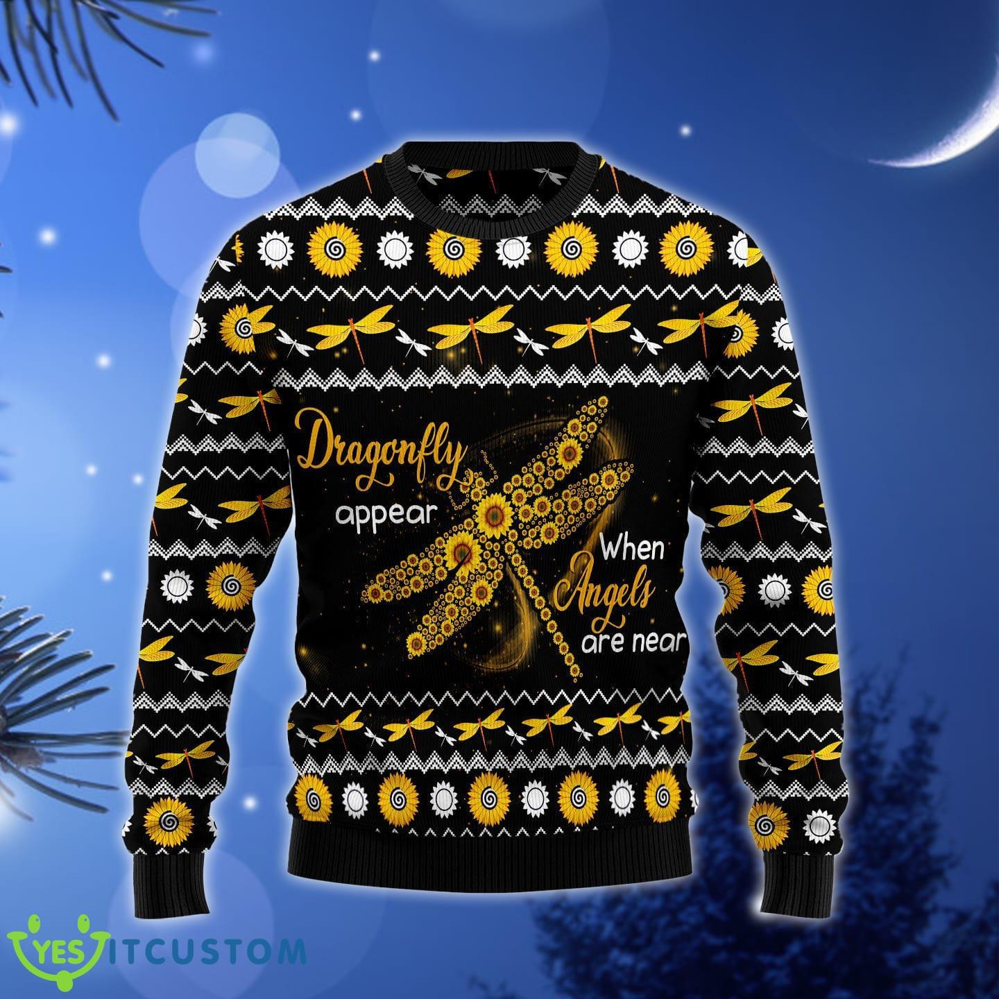 Dragonfly Sunflower Ugly Christmas Sweater Gift Men Women - Dragonfly Sunflower Ugly Christmas Sweater Gift Men Women_1