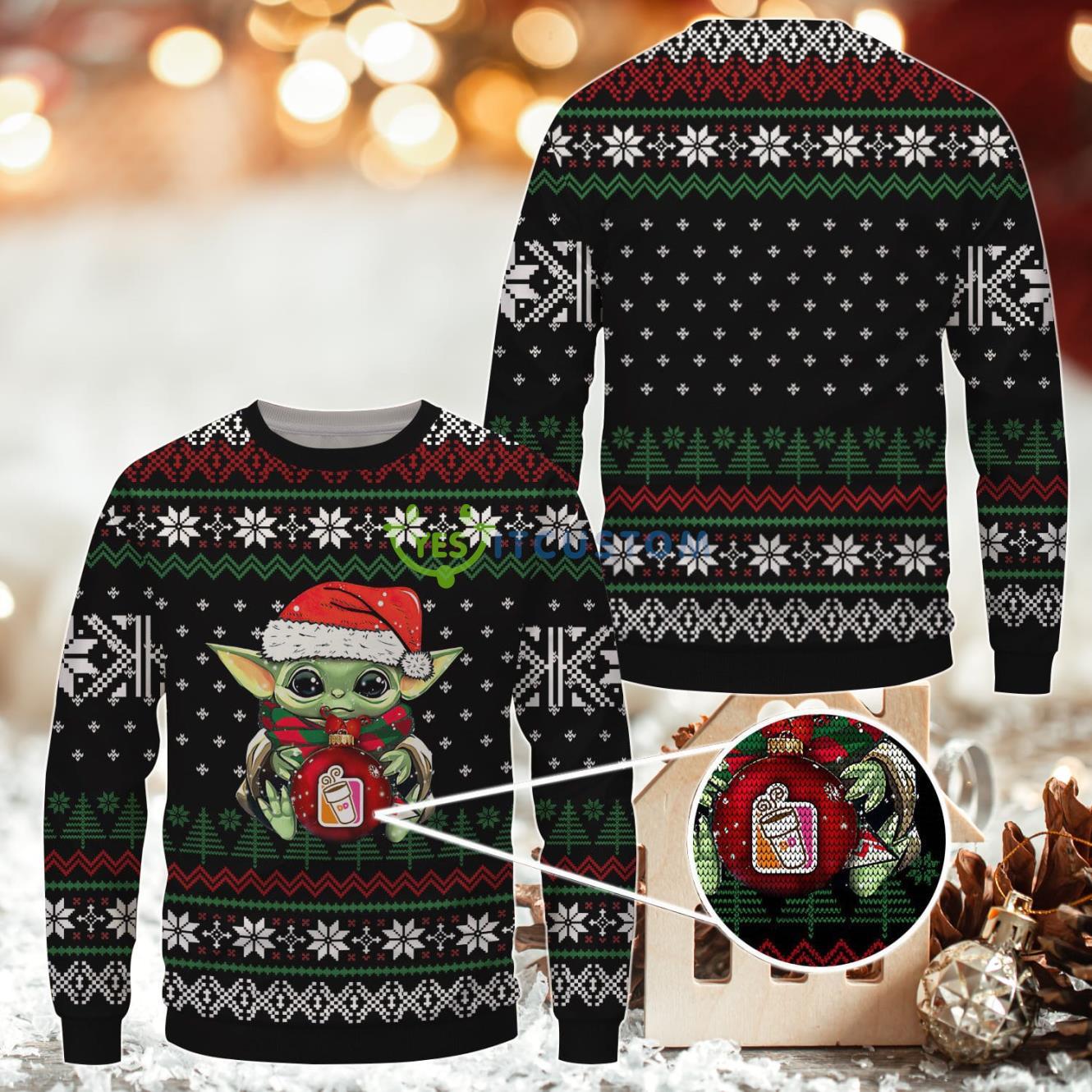 Dunkin’ Donuts Ugly Sweater For Men Women 3 Dunkin’ Donuts Ugly Sweater For Men Women Product Photo 1