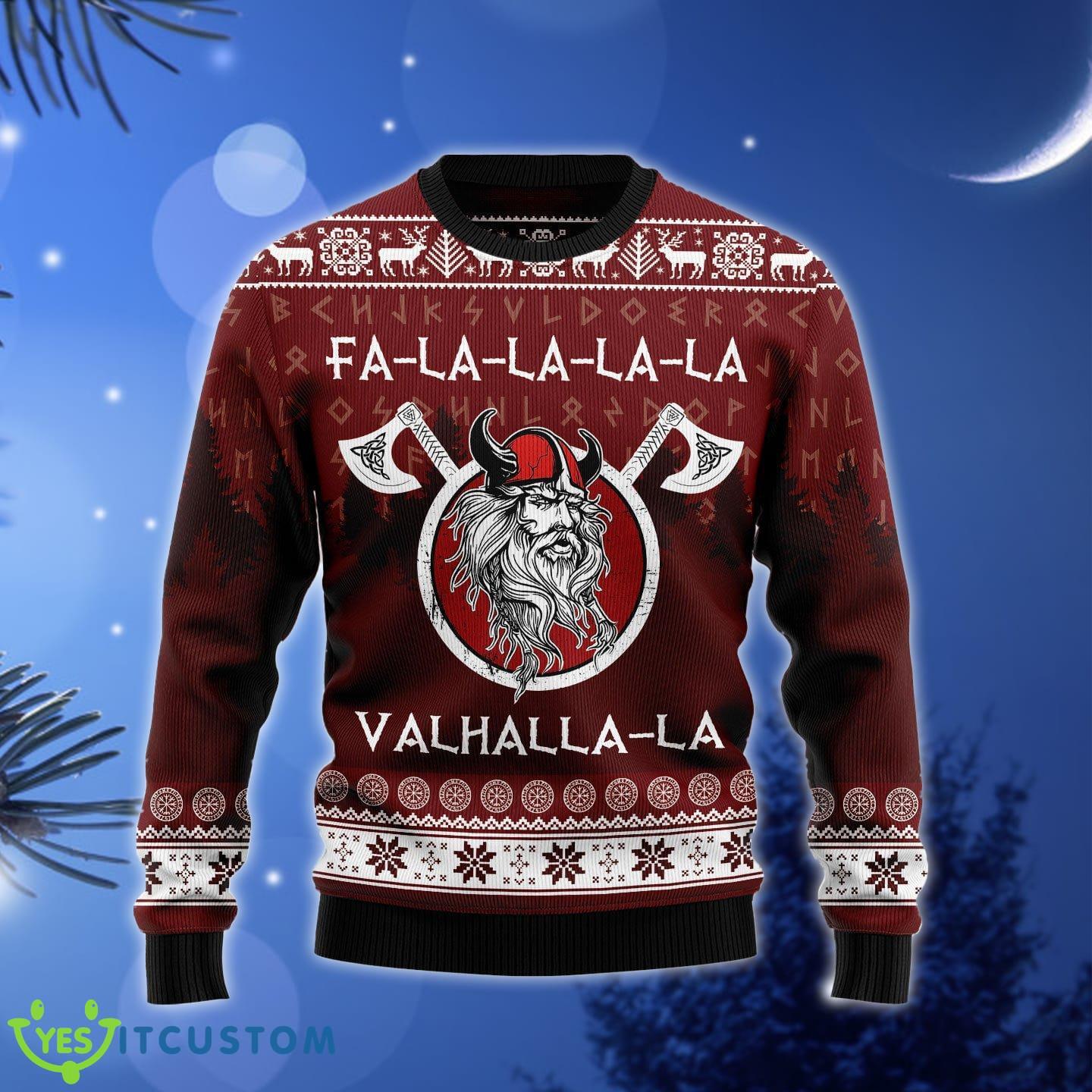 Fa-la-la-la Valhalla-la Viking Ugly Christmas Sweater Gift Men Women - Fa-la-la-la Valhalla-la Viking Ugly Christmas Sweater Gift Men Women_1