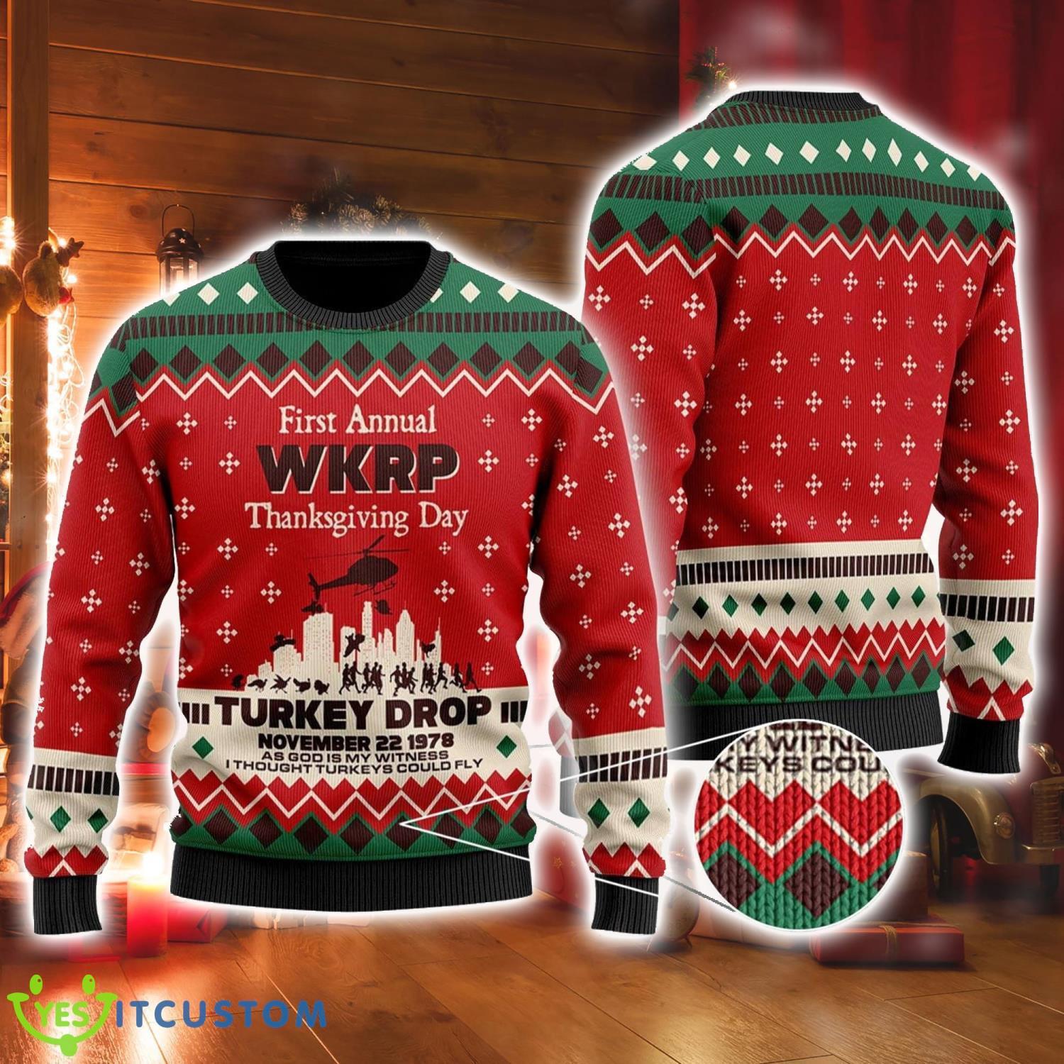 First Annual WKRP Ugly Christmas Sweater WKRP in Cincinnati Ugly Sweater 3 First Annual WKRP Ugly Christmas Sweater WKRP in Cincinnati Ugly Sweater Product Photo 1