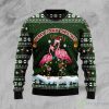 Flamingo Dancing On Snow Merry Flocking Christmas Ugly Sweater Product Photo 1