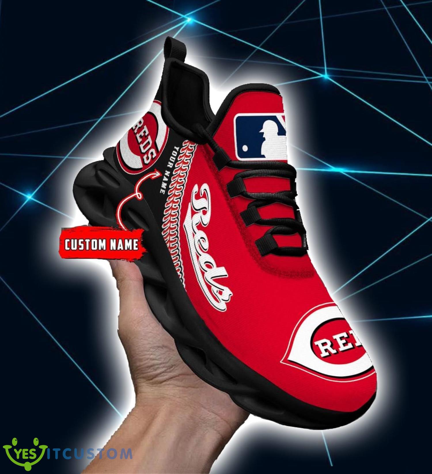 For Fans MLB Cincinnati Reds Personalized Name Max Soul Sneakers 2 For Fans MLB Cincinnati Reds Personalized Name Max Soul Sneakers Product Photo 2