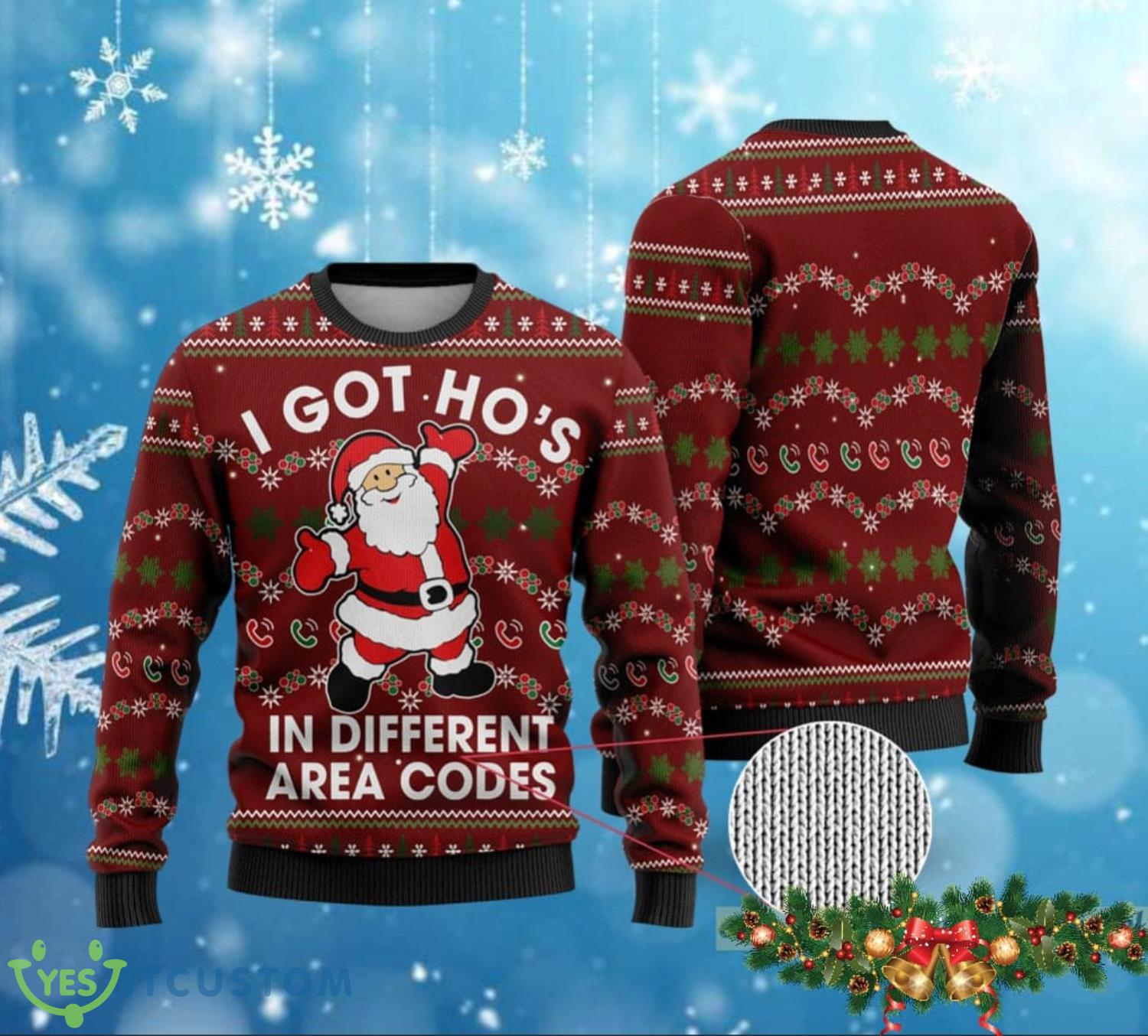 Funny Santa Claus I Got Ho's In Different Area Codes Christmas Sweater Christmas Gift 3 funny santa claus i got hos in different area codes christmas sweater christmas gift