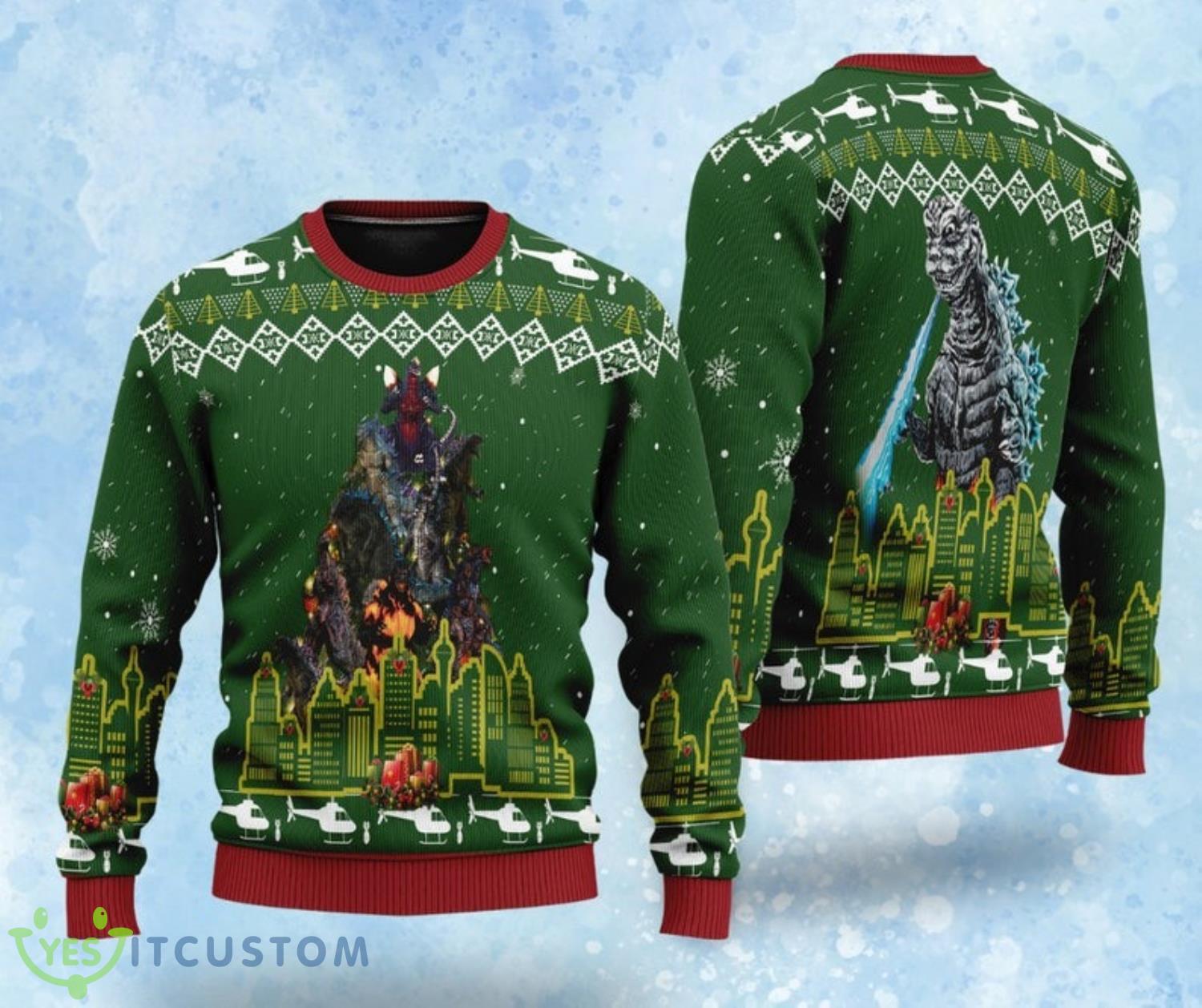 Godzilla Ugly Christmas Sweater 2023 Christmas Sweater Gift 3 Godzilla Ugly Christmas Sweater 2023 Christmas Sweater Gift Product Photo 1