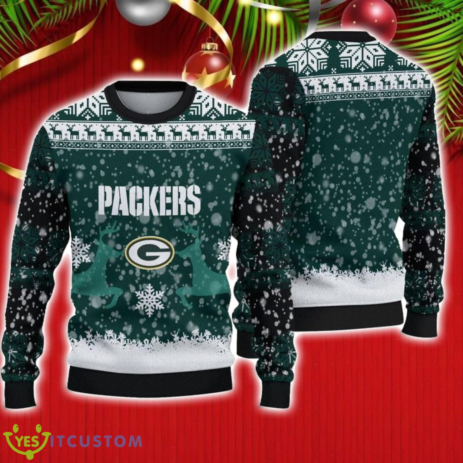 Green Bay Packers Christmas Reindeer Winter Pattern Ugly Christmas Sweater Christmas Gift For Family 3 Green Bay Packers Christmas Reindeer Winter Pattern Ugly Christmas Sweater Christmas Gift For Family Product Photo 1