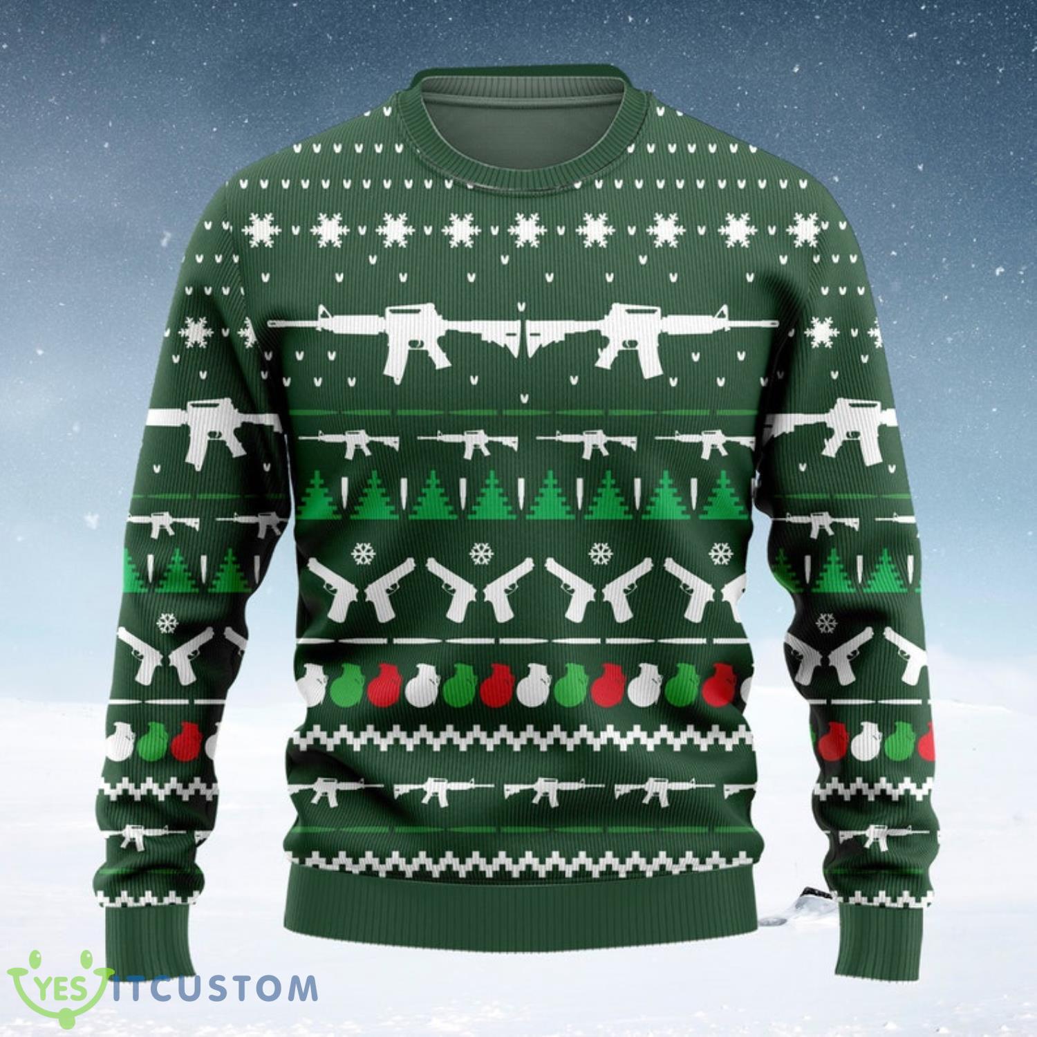 Guns And Bomb Dynamite Ball Ugly Christmas Sweater 3 Guns And Bomb Dynamite Ball Ugly Christmas Sweater Product Photo 1
