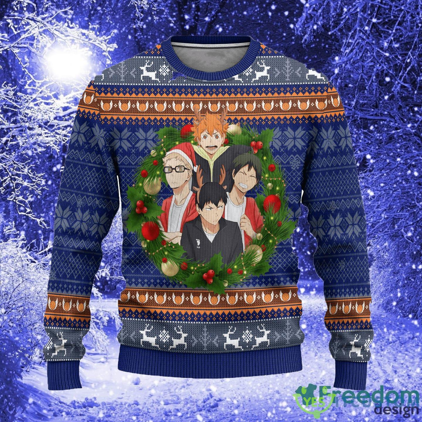 Haikyuu Anime Xmas Women Mens Ugly Christmas 3D Knitted Sweater - Haikyuu Ugly Christmas Sweater Anime Xmas Gift_1