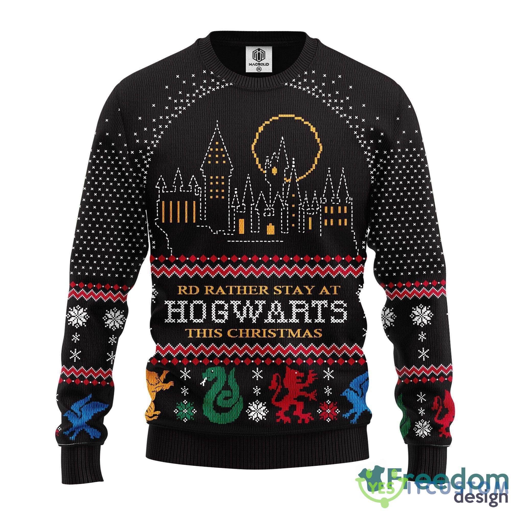 Hogwarts Harry Potter Thanksgiving Women Mens Ugly Christmas 3D Knitted Sweater - Hogwarts Harry Potter Christmas Sweater Amazing Gift Idea Thanksgiving Gift_1