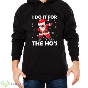 I Do It For The Hos Dabbing Santa Claus Christmas - Men Black Hoodie