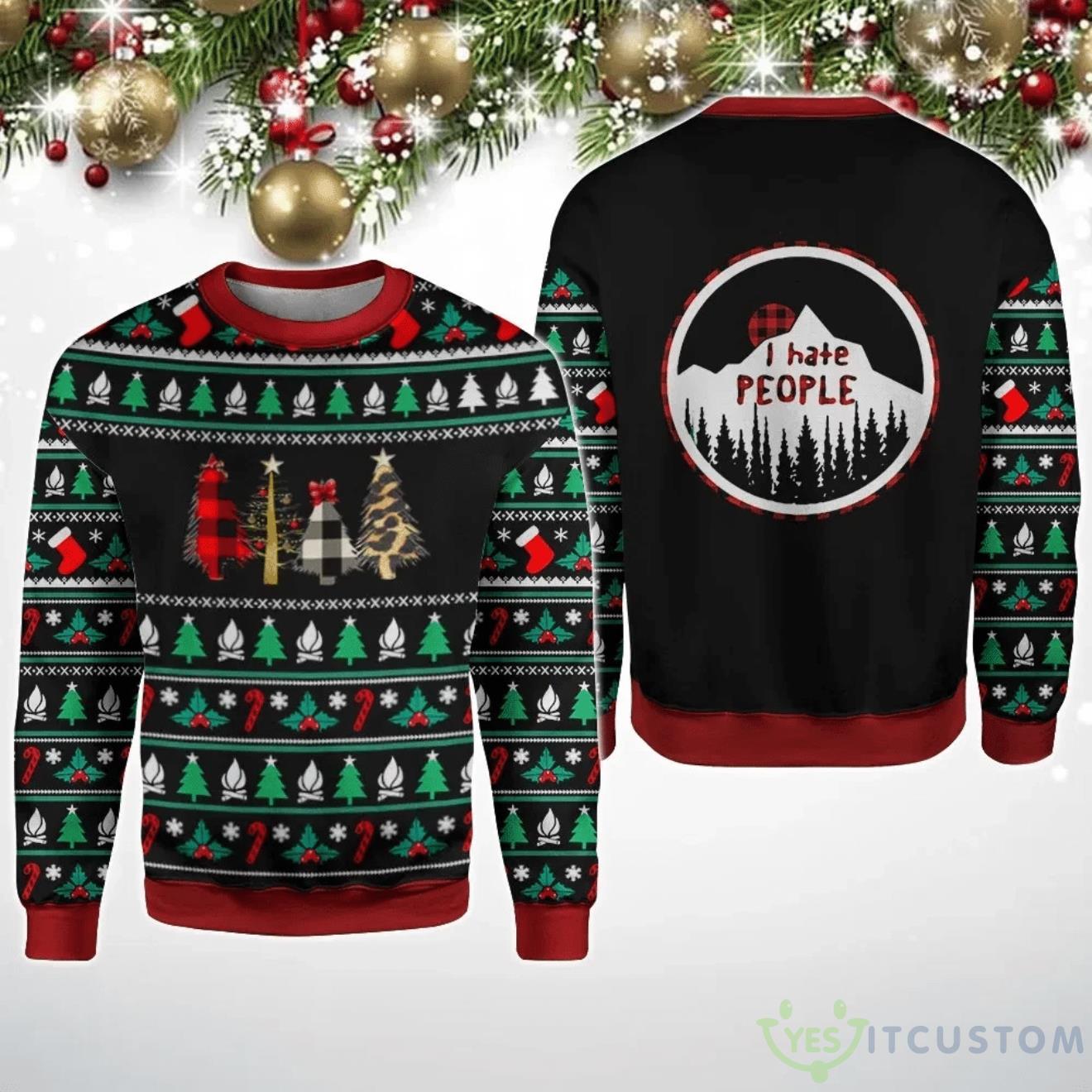 I Hate People Ugly Sweater For Christmas 3 I Hate People Ugly Sweater For Christmas Product Photo 1