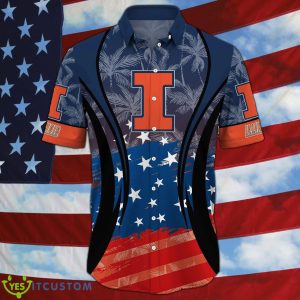 Illinois Fighting Illini NCAA Flag US Background Hawaiian Shirt For Men And Women - Illinois Fighting Illini NCAA Flag US Background Hawaiian Shirt For Men And Women Photo 3